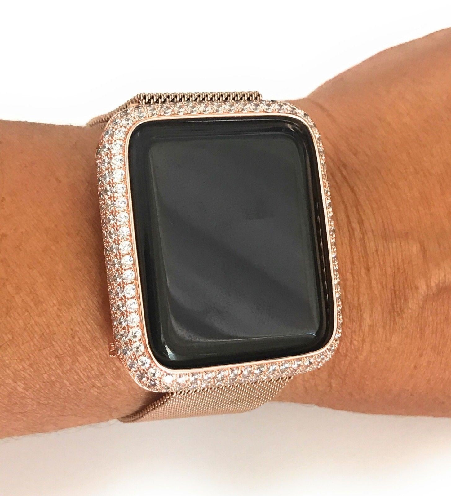 Bling Diamant Edelstahl Case für Apple Watch 3 2 1 42mm