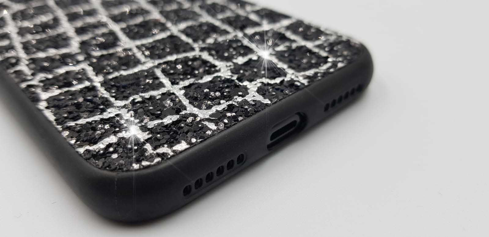 Bling Cover Case Hülle iPhone X Schwarz