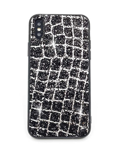 Bling Cover Case Hülle iPhone X Schwarz