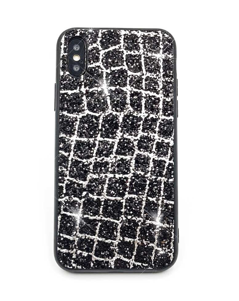 Bling Cover Case Hülle iPhone X Schwarz