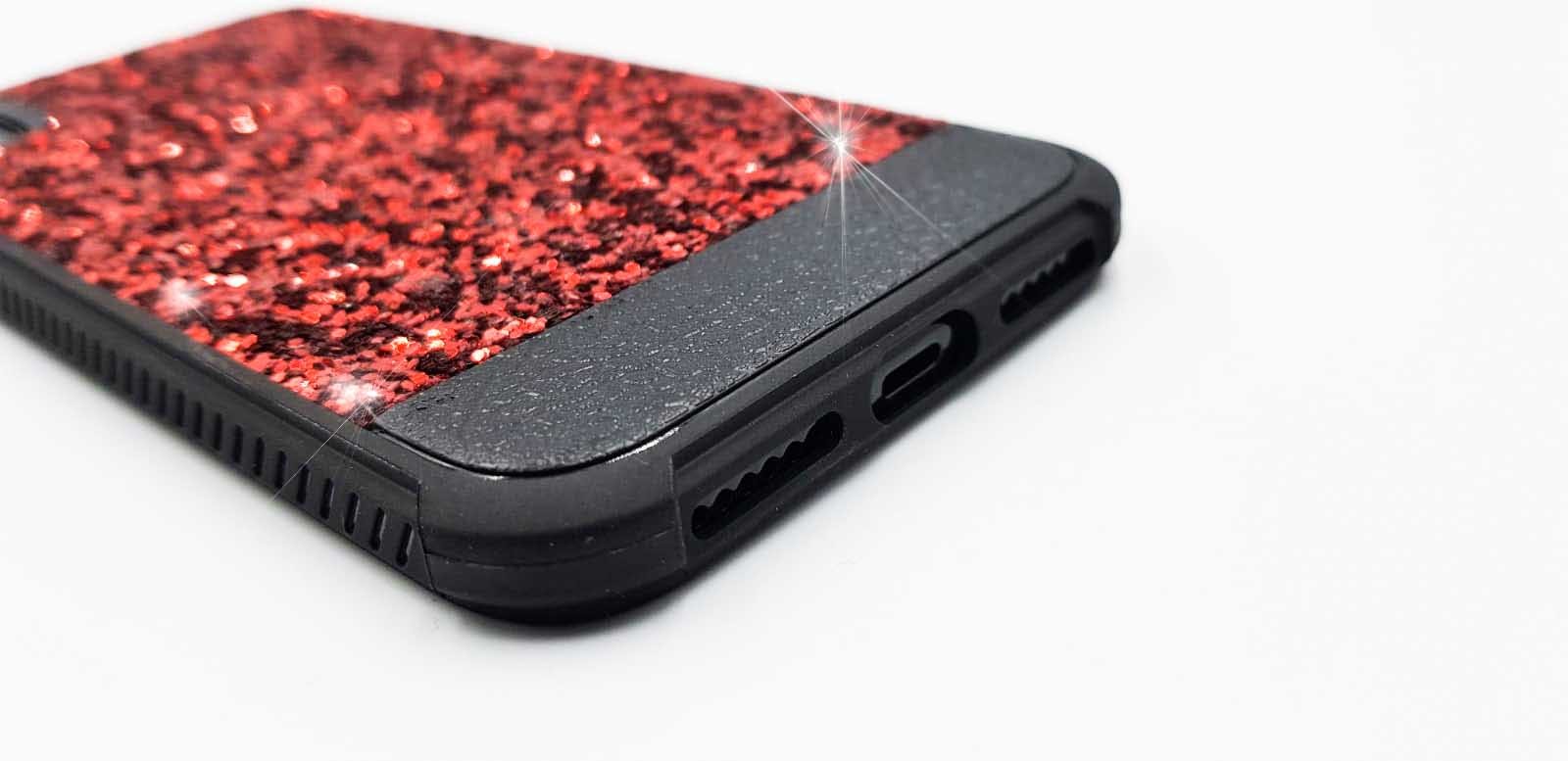 Bling Cover Case Hülle iPhone X Rot