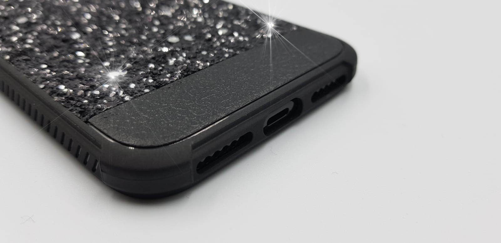 Bling Cover Case Hülle iPhone X Schwarz