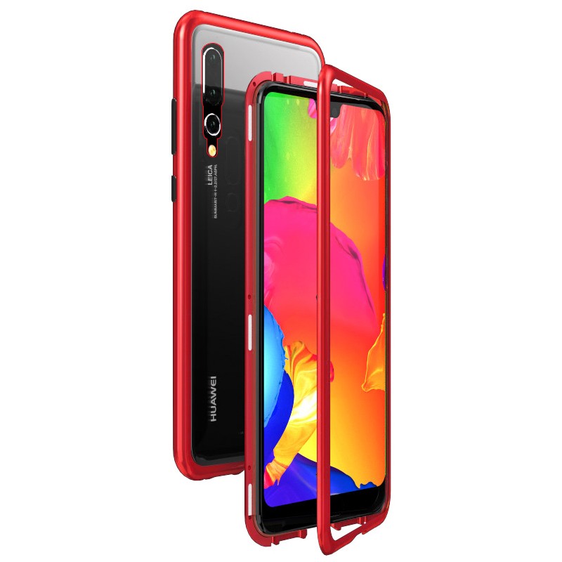 360° Magnet Cover Hülle Huawei P20 Rot