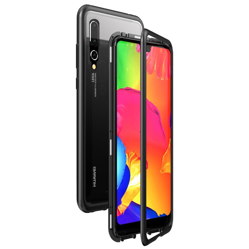 360° Magnet Cover Hülle Huawei P20 Schwarz