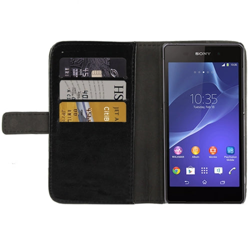 Leder Kreditkarte Slot Ledertasche Etui Sony Xperia Z2 / L50w
