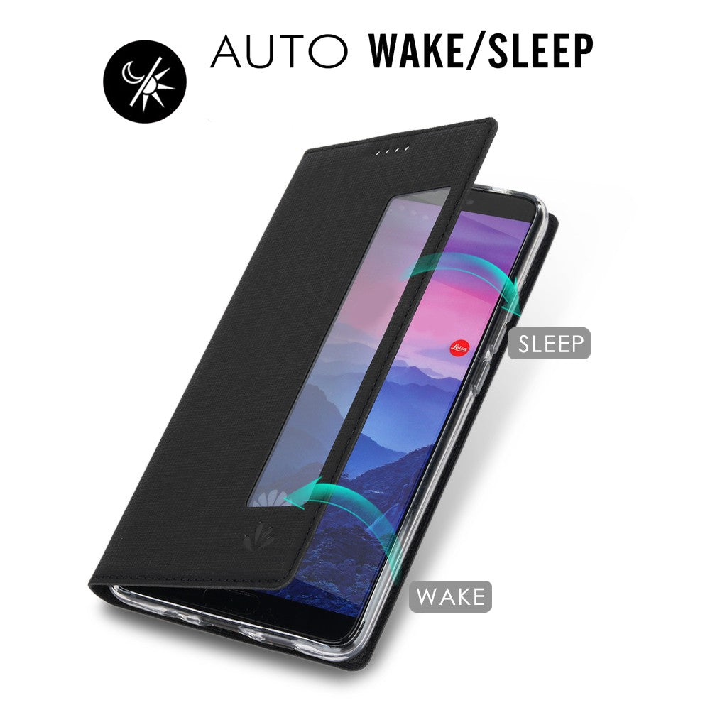 Huawei P20 Pro Vili Hülle Fenster Bookcover Grau