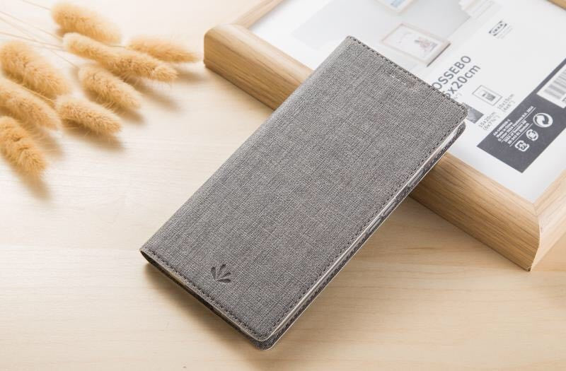 Huawei P20 Lite Vili Hülle Elegantes Bookcover Grau