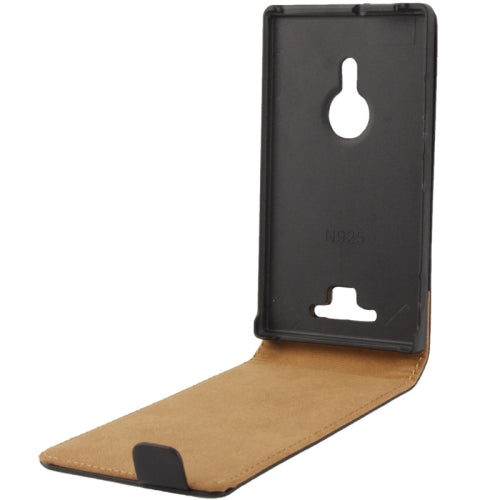 Schwarz Flip Leder Etui Tasche Nokia Lumia 925