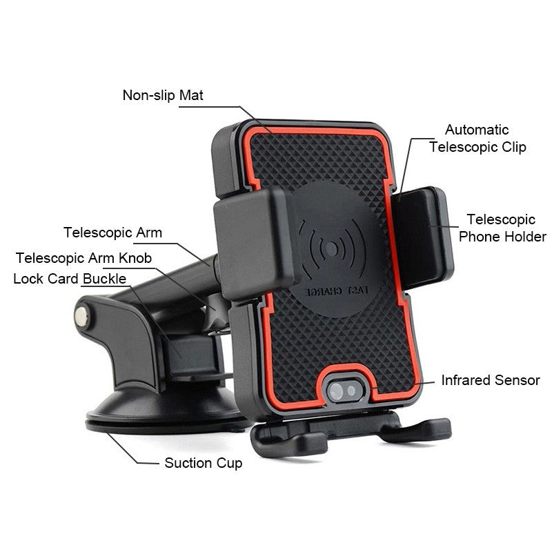 KFZ Auto Qi Wireless Charger + Befestigung + Automatisch