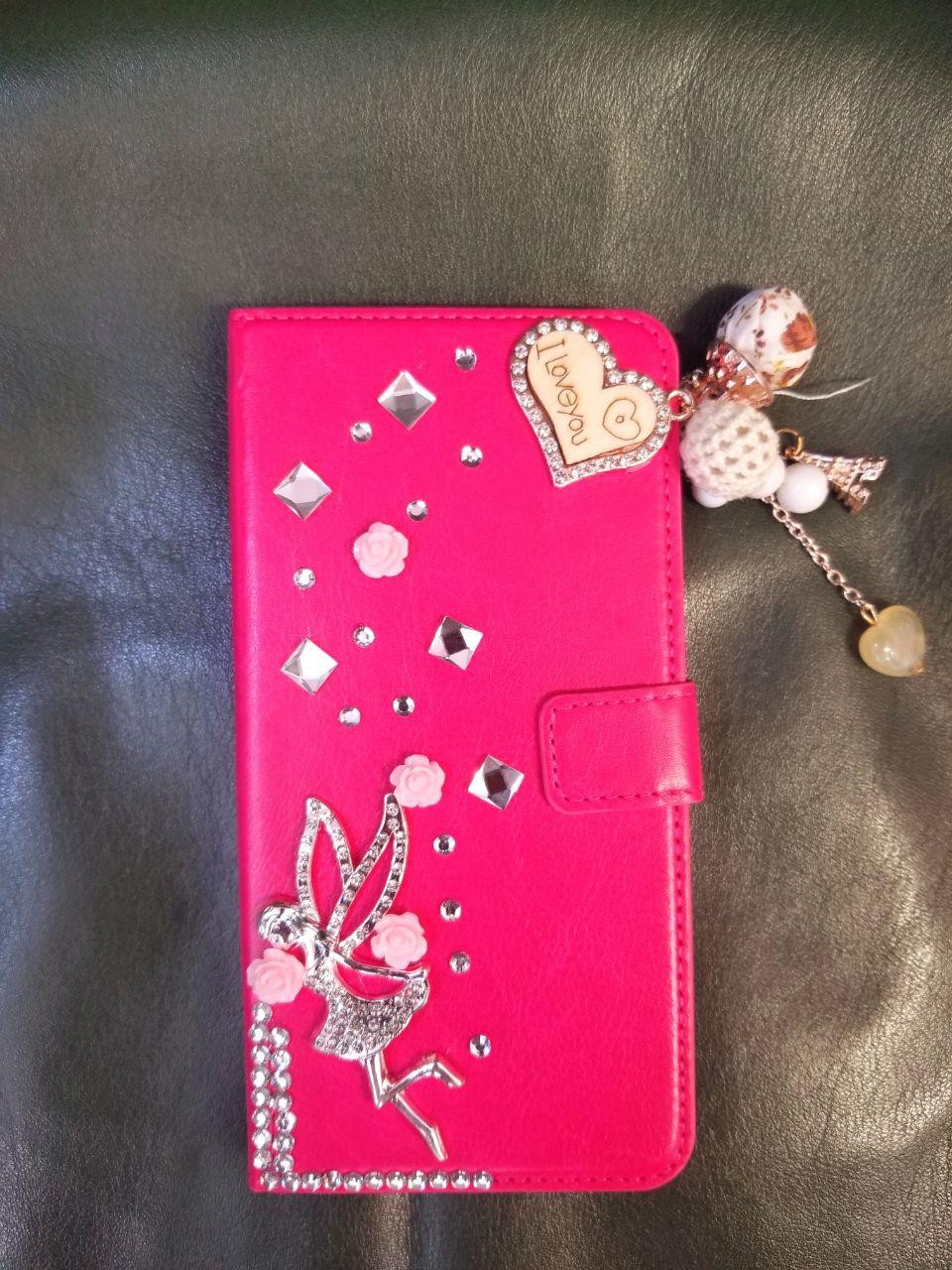 Bling Book Cover Hülle iPhone 7, 8 Pink