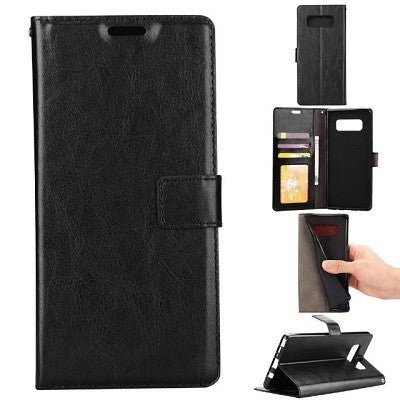 Leder Book Case Etui Galaxy Note 9 Schwarz