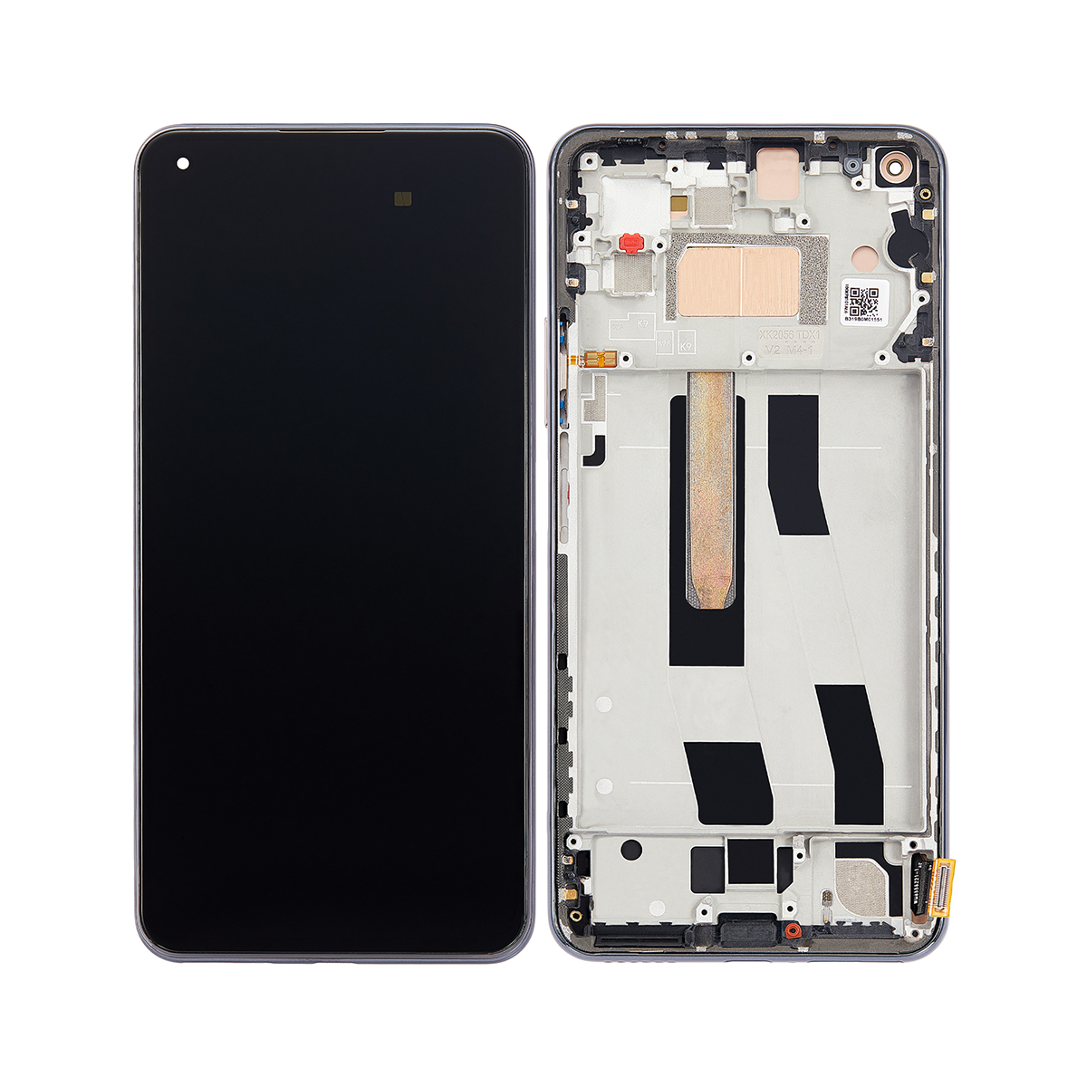 Xiaomi 11 Lite 5G NE Display und Digitizer mit Rahmen, Trüffelschwarz, Servicepaket