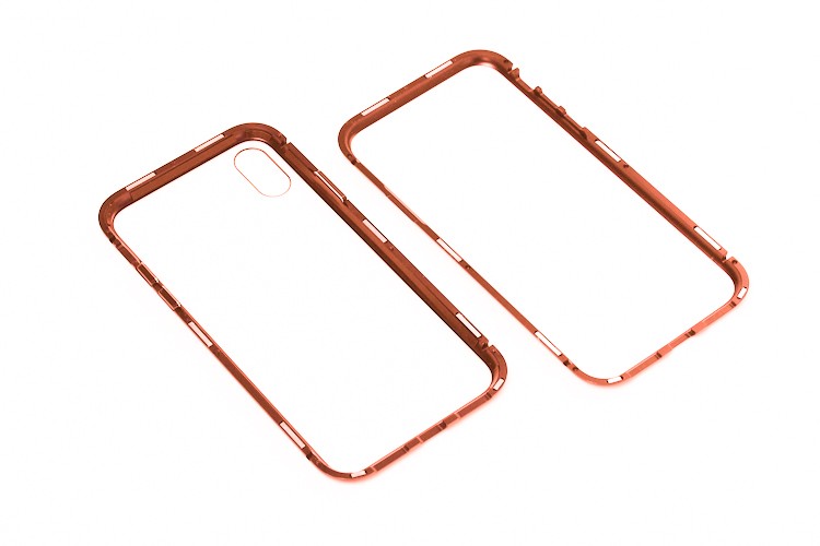360° Magnet Cover Transp iPhone X Rot