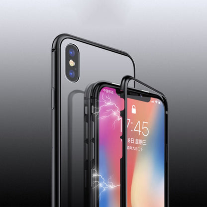 360° Magnet Cover Transp iPhone X Grau