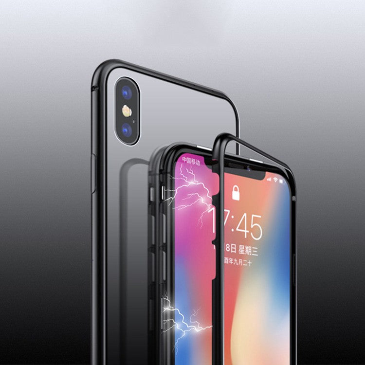 360° Magnet Cover Transp iPhone X Grau