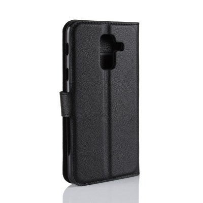 Leder Book Case Etui Galaxy A6 Schwarz