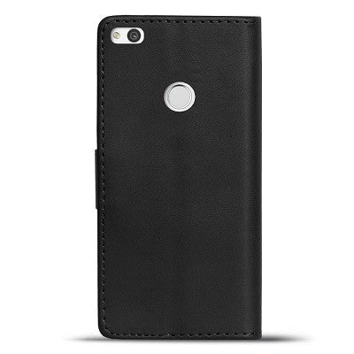P8 Lite 2017 Leder Book Case Etui Schwarz