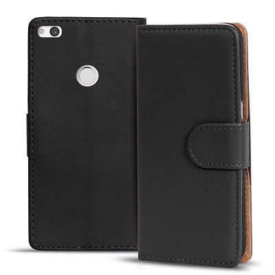 P8 Lite 2017 Leder Book Case Etui Schwarz