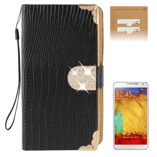 Schwarz Bling Leder Etui Samsung Note 3
