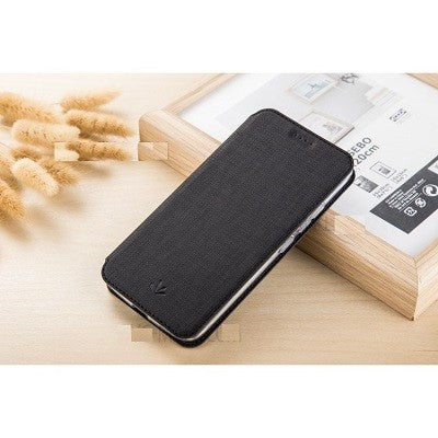 iPhone XS Max Vili Leder Hülle Etui Schwarz