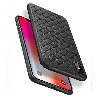 Woven Pattern TPU Soft Hülle Schwarz fur iPhone XR