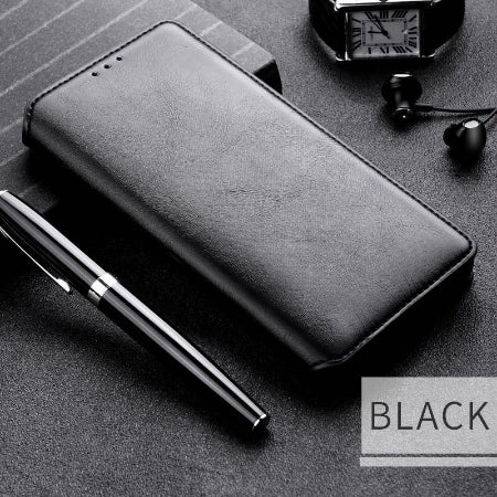 iPhone XR Leder Hülle Etui Schwarz