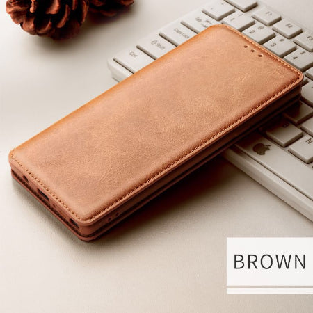 iPhone XS Max Leder Hülle Etui Braun