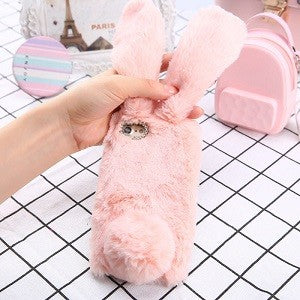 Neuer Kaninchen Pelz fur iPhone XR Pink