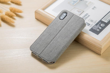 iPhone XS Max Vili Leder Hülle Etui Grau