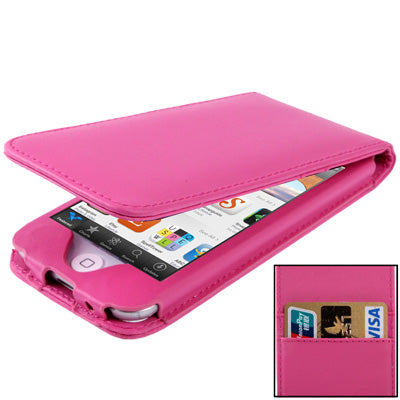 Vertikal Flip Leder Etui mit Kartenplatz für iPod touch 5th rosa