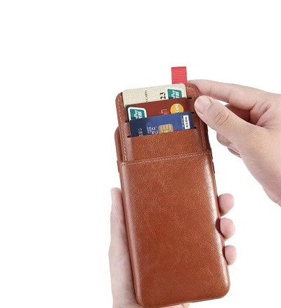 iPhone XR Wallet Ribbon Leder Case Hülle Braun