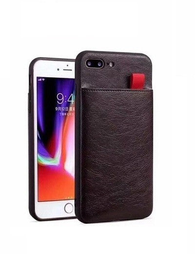 iPhone XR Wallet Ribbon Leder Case Hülle Coffee