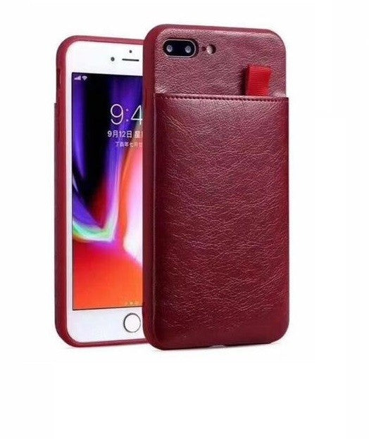 iPhone XR Wallet Ribbon Leder Case Hülle Wine Rot