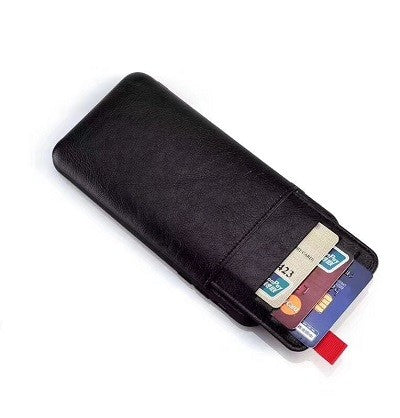 iPhone XR Wallet Ribbon Leder Case Schwarz