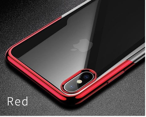 iPhone XS Transparent Silikon Case Rot