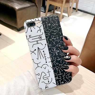 iPhone XR Hieroglyphs Hulle Schwarz Weiss