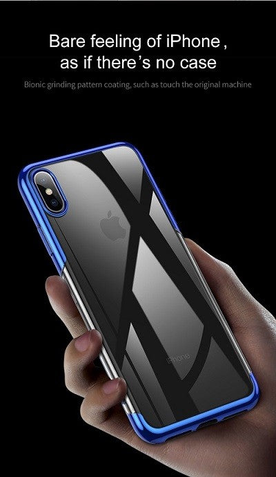 iPhone XS Max Transparent Silikon Case Blau