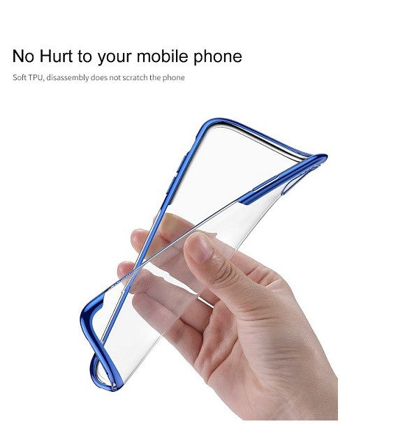 iPhone XS Max Transparent Silikon Case Blau