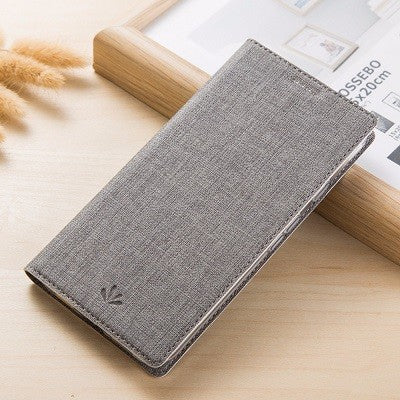 iPhone XS Vili Leder Hülle Etui Grau