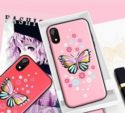 iPhone XR Butterfly Silikon Case Pink