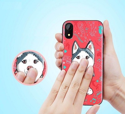 iPhone XR 3D Hund Silikon Case Rot