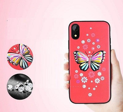 iPhone XR Butterfly Silikon Case Rot