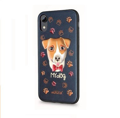 iPhone XR 3D Hund Silikon Case Schwarz
