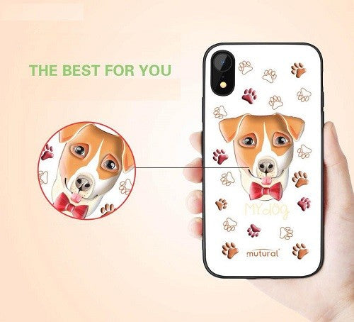 iPhone XR 3D Hund Silikon Case Weiss