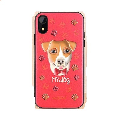 iPhone XR 3D Hund Silikon Case Rot