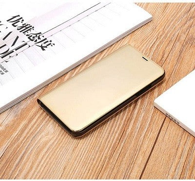 iPhone XR Clear View Standing Cover Gold