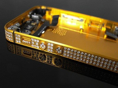 iPhone 5S Backcover Middle Frame Akkudeckel Bling Gold