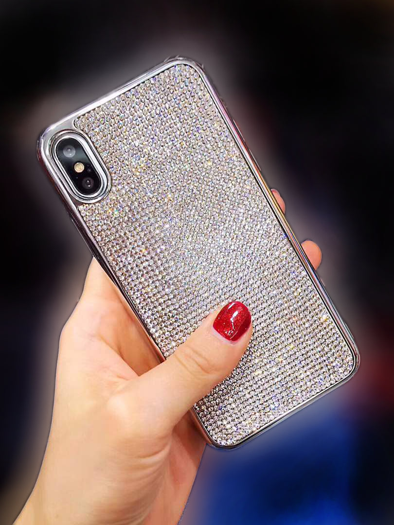 Silber Bling Silikon Hülle iphone XS Max
