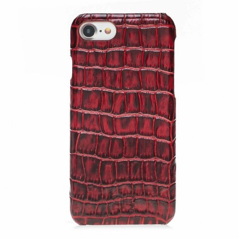 Bouletta Echt Leder Case iPhone 7/8 Ultimate Jacket Croco Rot