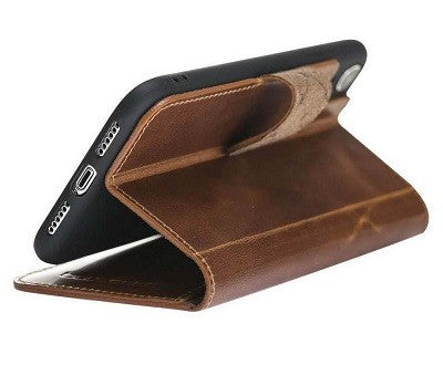 Bouletta Echt Leder Iphone XR Book Wallet Braun